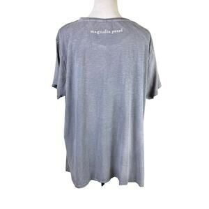 Magnolia Pearl Gray Distressed Holes Short Sleeve Oversized Boho Basic Tee Shirt